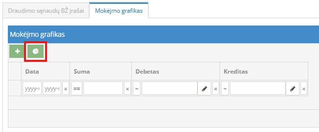 mokėio grafiko automatinis sukūrimas